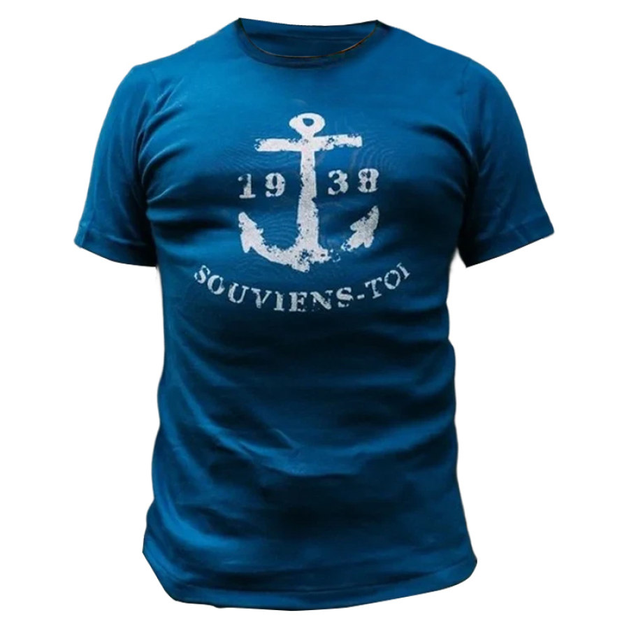 

Мужская футболка с коротким рукавом с якорем военно-морского флота США