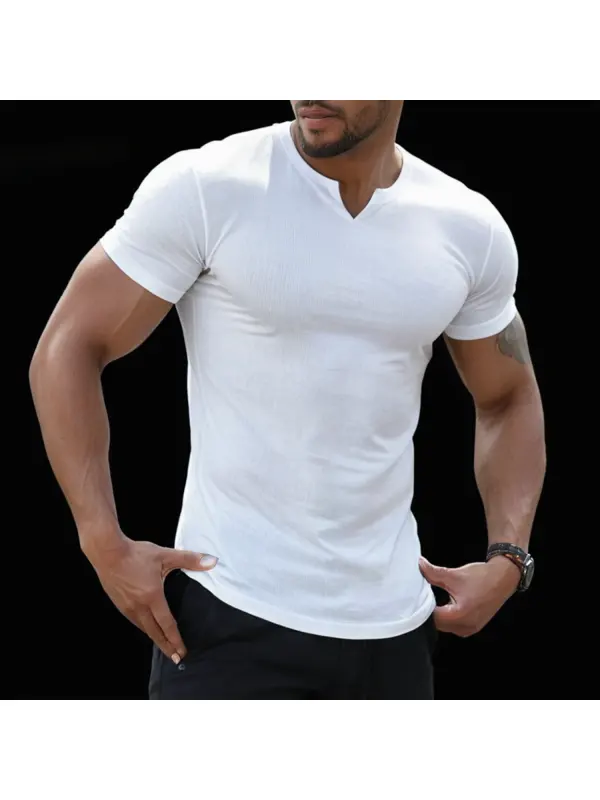 Men's Basic Solid Color Tight T-shirt - Valiantlive.com 