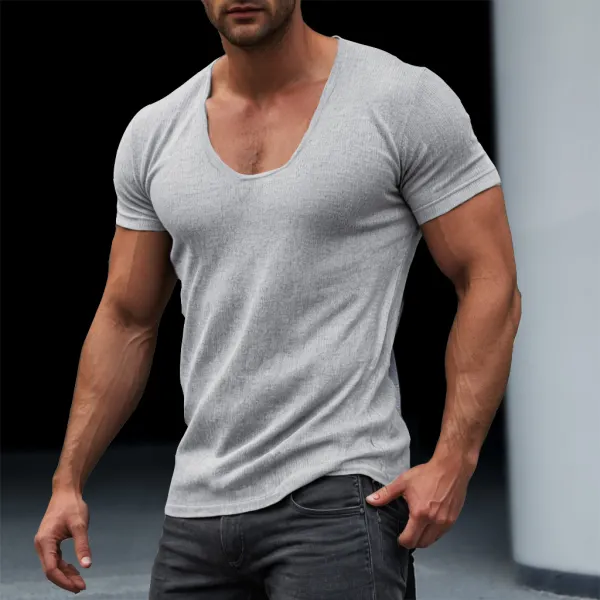 Men's Fitness Tight T-shirt - Fineyoyo.com 