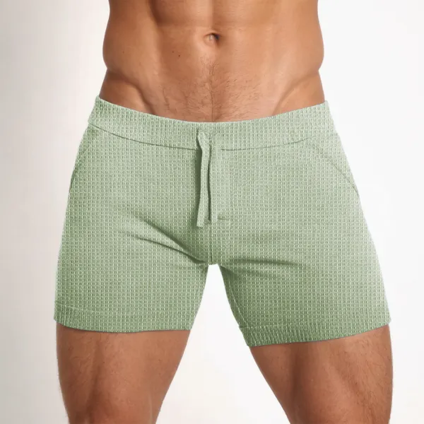 Men's Solid Color Tight Lace-up Shorts - Ootdyouth.com 