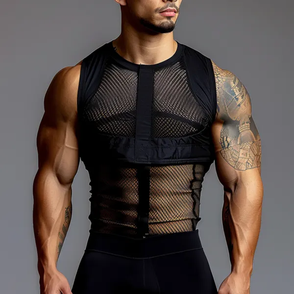 Men's Gym Breathable Slim Fit Sleeveless Tank Top - Yiyistories.com 