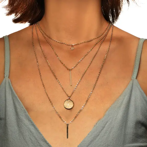 Stylish Brief Star Multi-layer Necklace - Leanarea.chimpone.com 