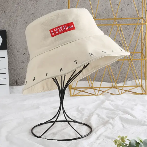 Male and female couples embroidered alphabet fisherman hat - Leanarea.chimpone.com 