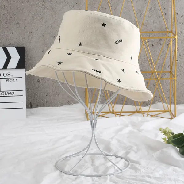 Male and female couple star letters casual fisherman hat - Leanarea.chimpone.com 
