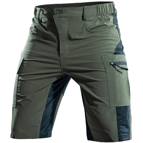 Quick-Drying Breathable Sports Contrast Zipper Pocket Short - Leanarea.chimpone.com 
