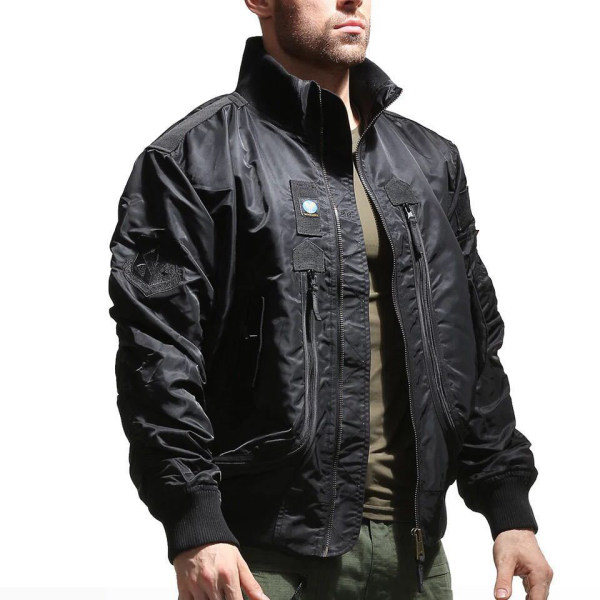 Air Force Pilot Tactical Short Sleeve Stand Collar Jacket - cotosen.com