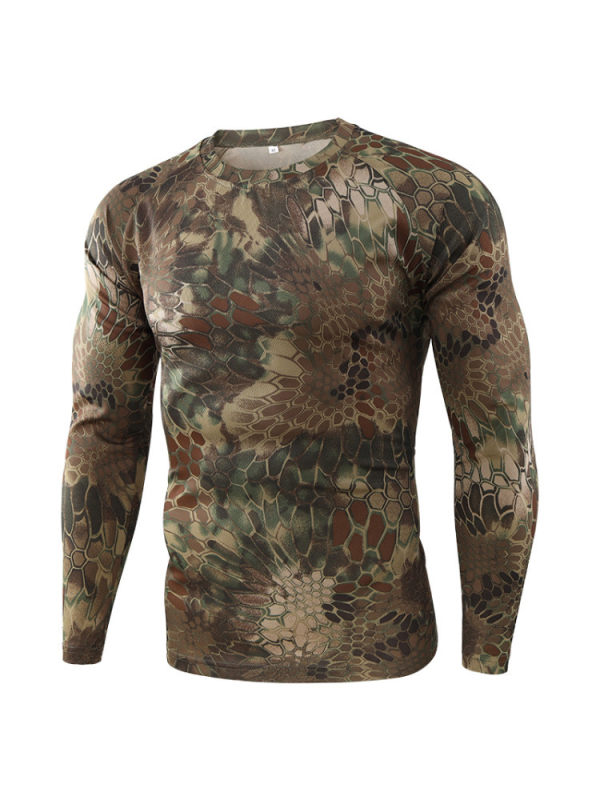 Men's Outdoor Quick-drying Camouflage Long Sleeve Tactical T-shirt