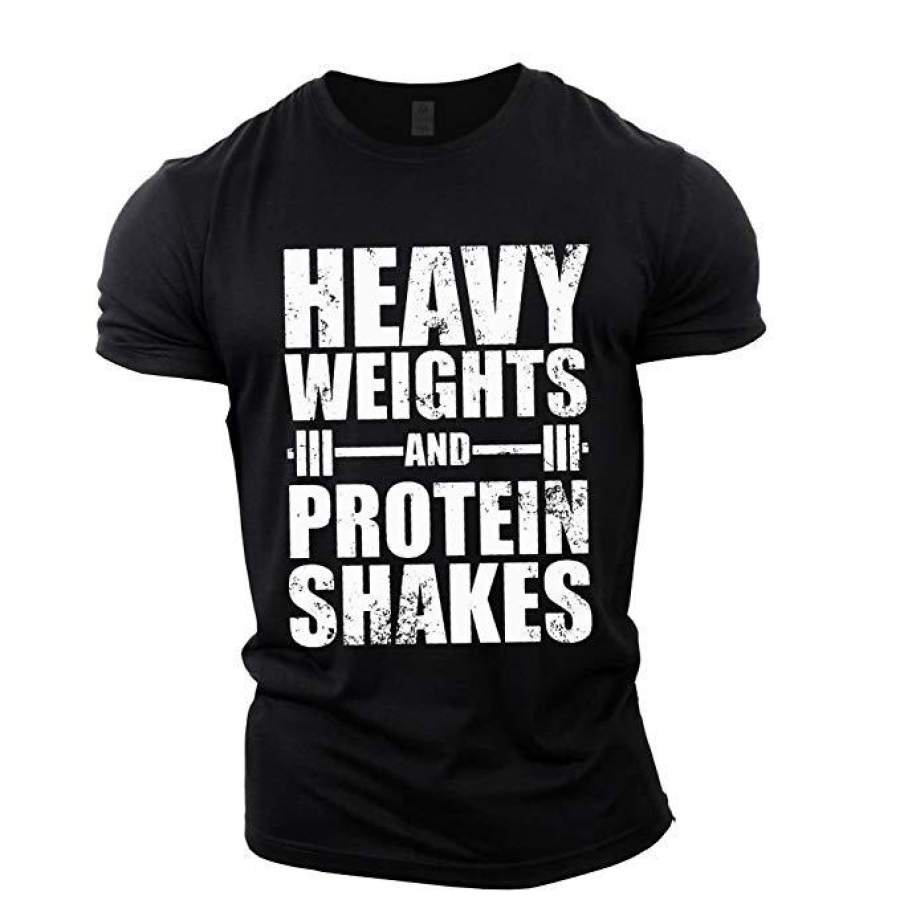 

Large letter T-shirt mens round neck sports short sleeve