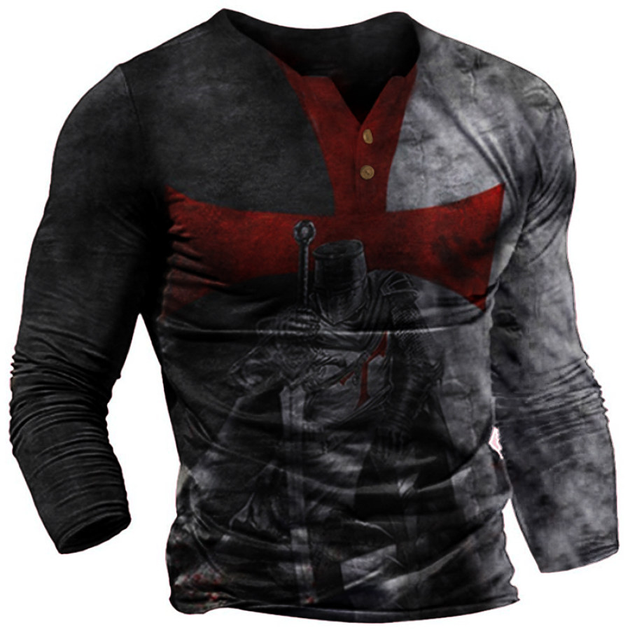 

Mens Knight Templar Autumn Long Sleeve Slim Fit T-Shirts