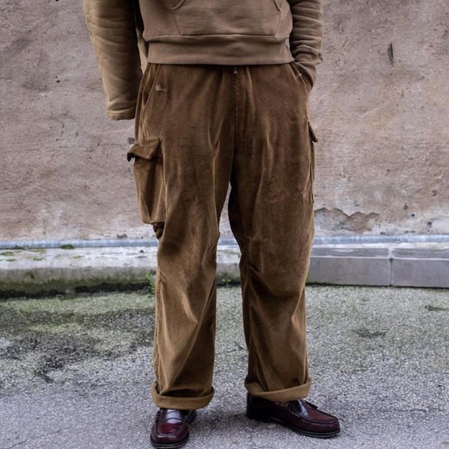 

1900S Men's Vintage Brown Corduroy Trousers