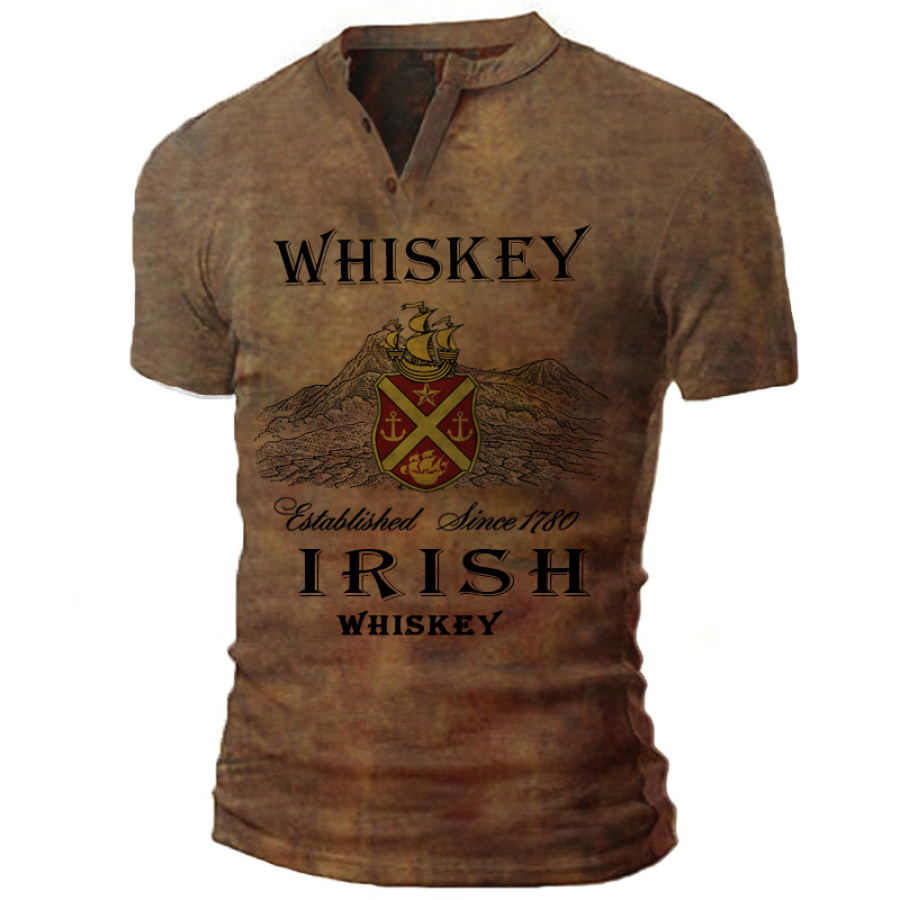 

Mens round neck outdoor tactical short sleeve retro shirt