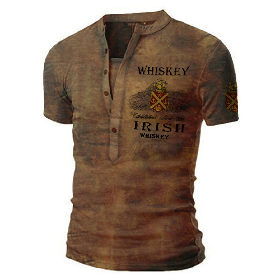 

Mens round neck outdoor tactical short sleeve retro shirt
