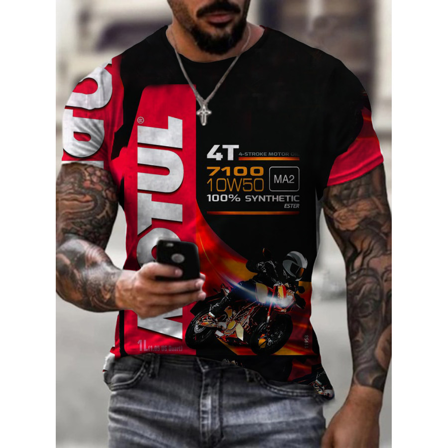 

Mens Lubricant Motorcycle Print T-shirt