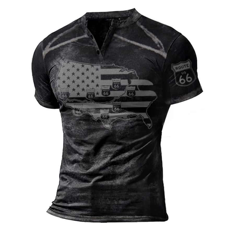 

Mens retro 66 road casual T-shirt