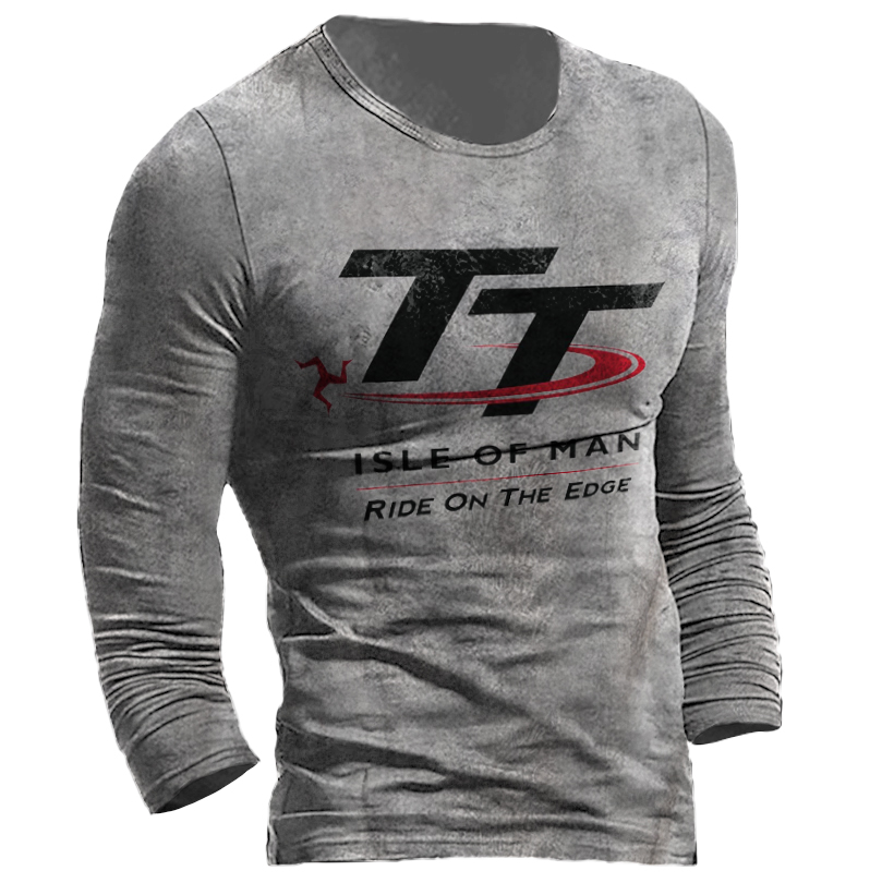Men's Outdoor Tt Racing Chic Printing Long-sleeved Shirt
