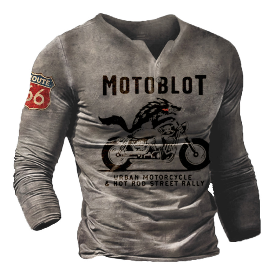

Men's Vintage Motorcycle Rally Printed Outdoor Combat T-shirt
