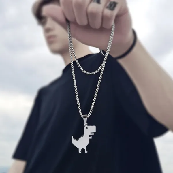 Titanium Steel Character Small Dinosaur Necklace - Senttea.chimpone.com 