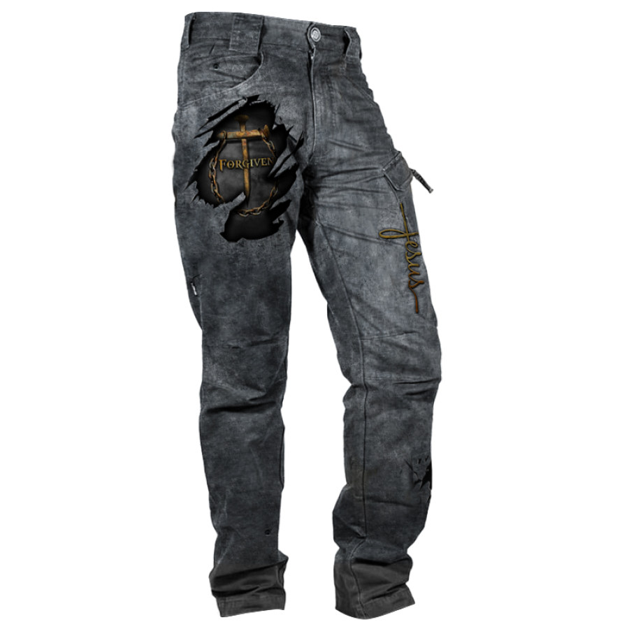 

Faith In God Forgiven Christian Jesus Men's Outdoor Ripstop Pants