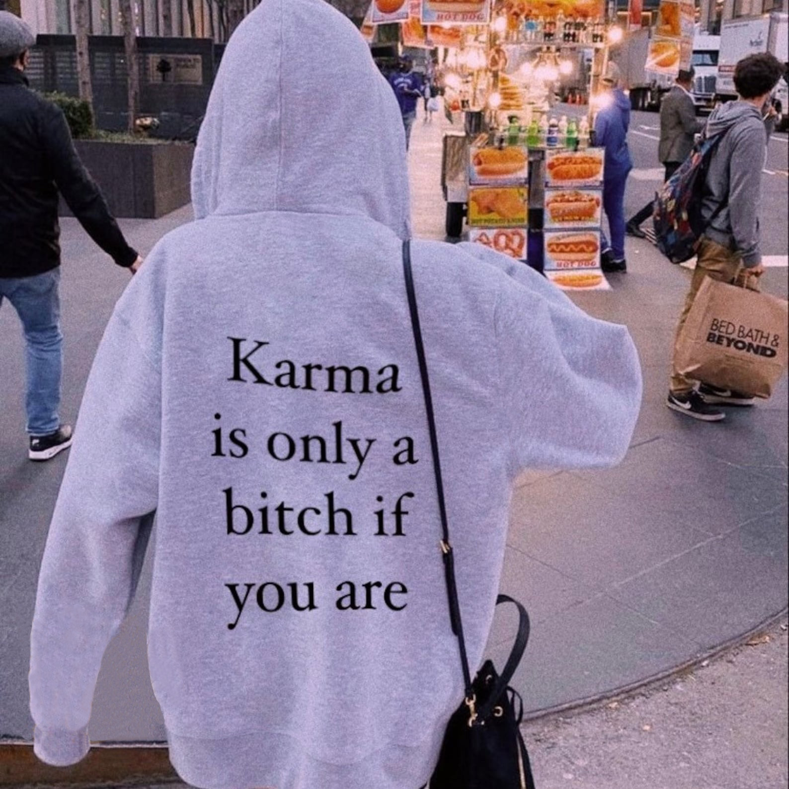 Women's Karma Is Only Chic A Bitch If You Are Printed Casual Hoodie