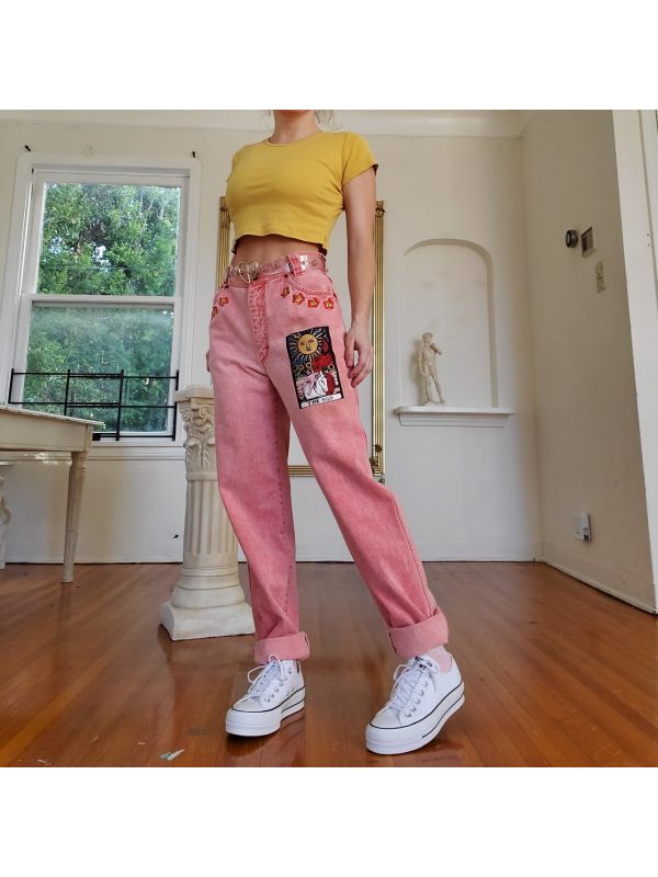 Fashion Stitching Cartoon Pink Pants - Inkshe.com 
