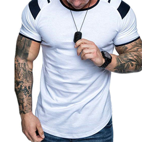 Mens Casual Colouring Round Neck T shirt