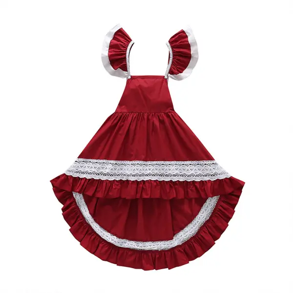 【12M-5Y】Girls Irregular Ruffle Sleeve Dress - Godeskplus.com 
