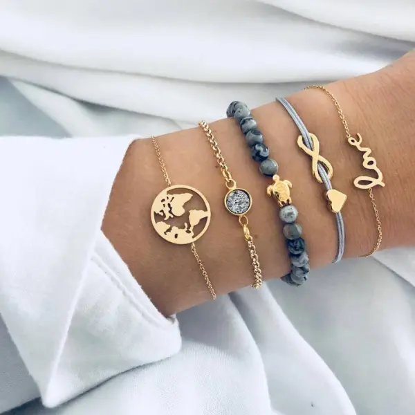 Turquoise Bracelet Five-piece - Leanarea.chimpone.com 