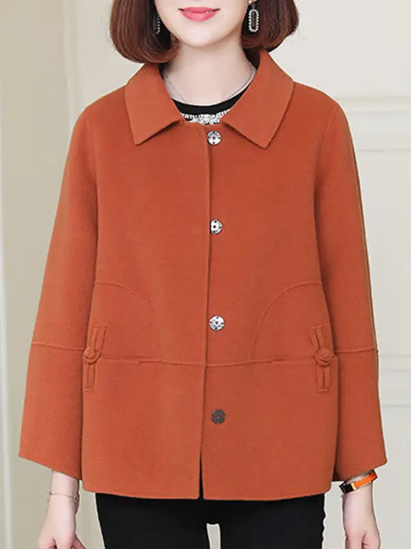 Loose Double Layer Lining Woolen Short Coat - Fashionmia.chimpone.com 
