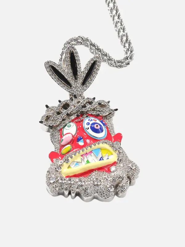 Thesupermade Hip Hop Street Colorful Oil Dripping Copper Inlaid Zircon Necklace - Fashionmia.chimpone.com 