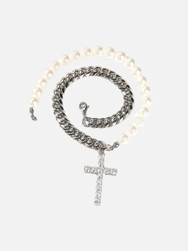 Thesupermade Hip-hop Street Cuban Strand Pearl Mixed Design Necklace - Fashionmia.chimpone.com 