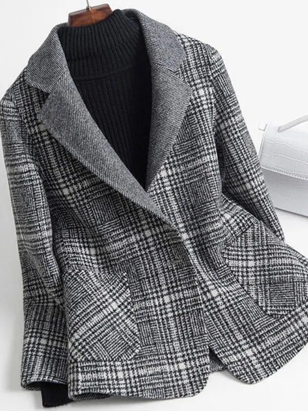 Casual Plaid Woolen Coat - Fashionmia.chimpone.com 