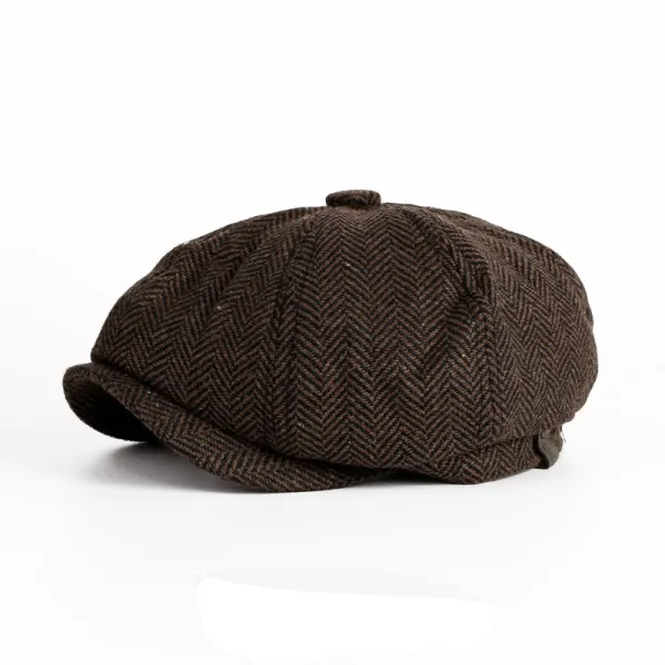 Retro autumn and winter casual British octagonal hat men beret men's ...