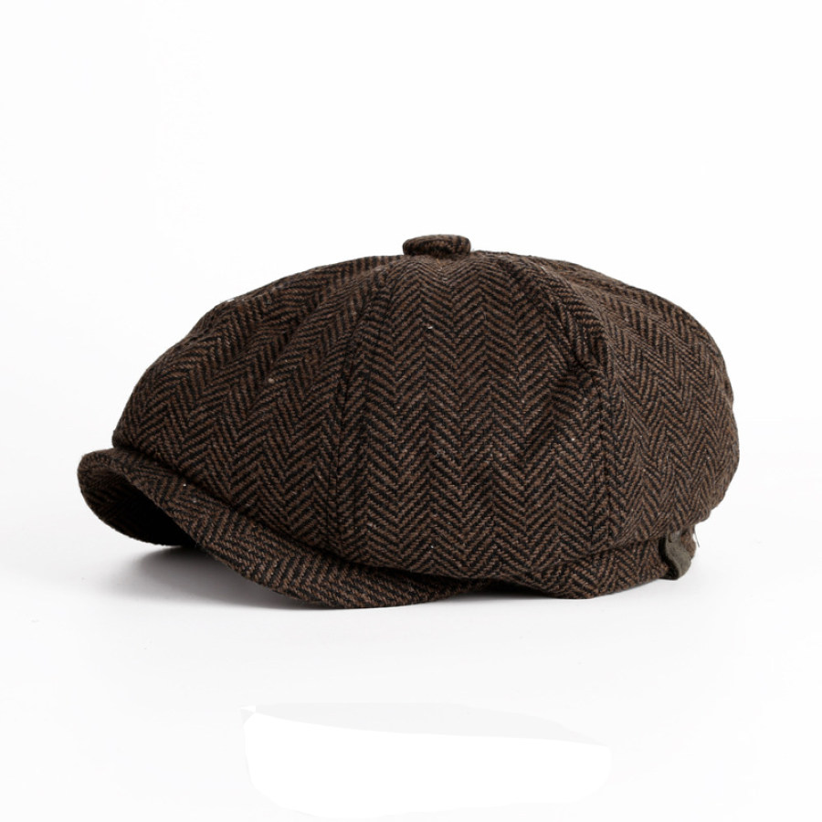 

Retro autumn and winter casual British octagonal hat men beret men's trend