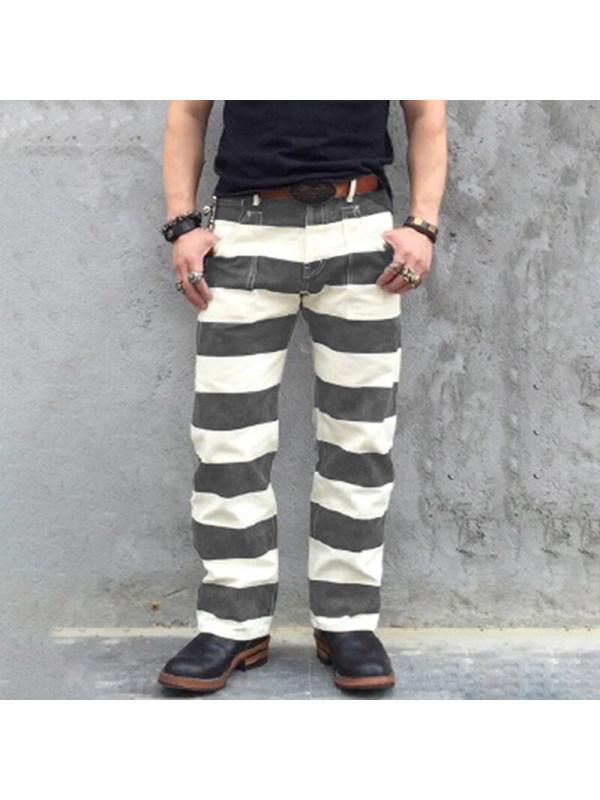 striped prison pants