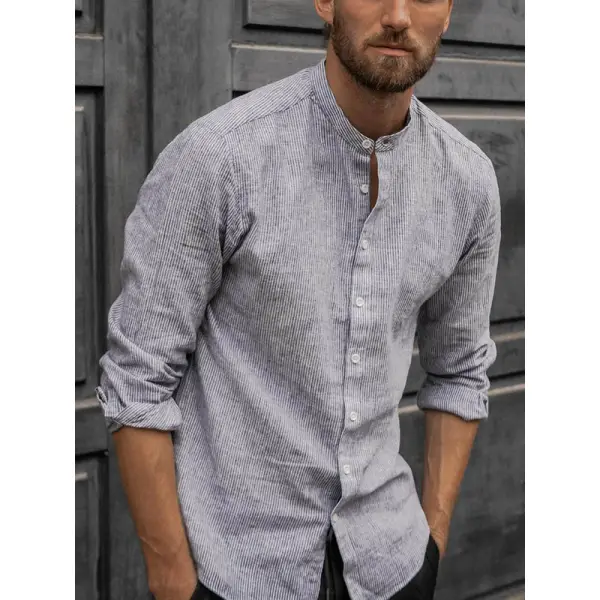 Mens Casual Cotton And Linen Shirts - Ootdyouth.com 