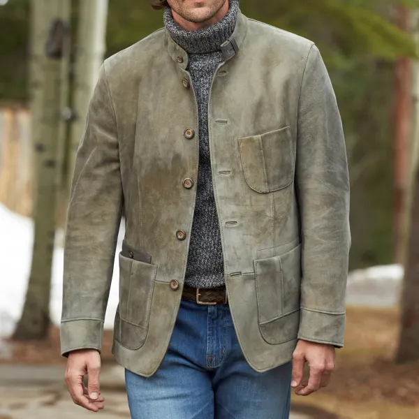 Vintage Suede Pocket Jacket - Kalesafe.com 
