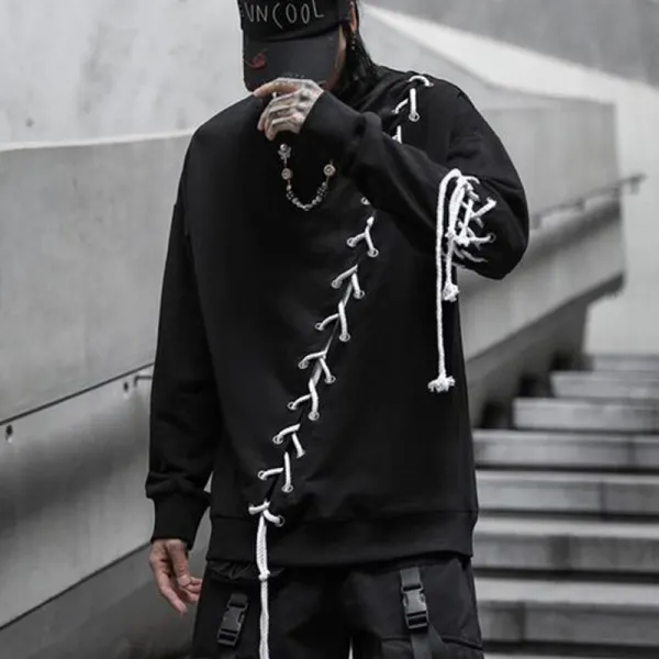 Fashion personality strap hoodie - Ootdyouth.com 
