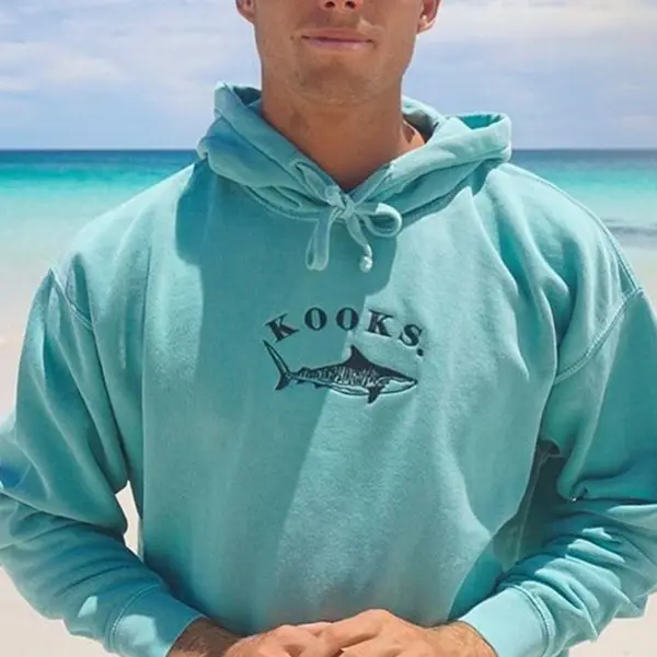Retro surf unisex casual printed hooded sweatshirt - Faciway.com 