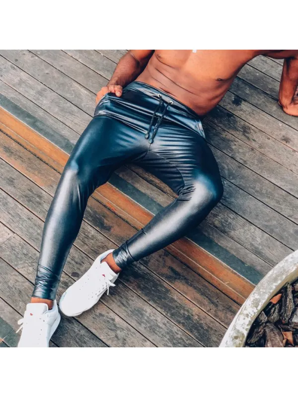 Casual Solid Leather Pants - Valiantlive.com 