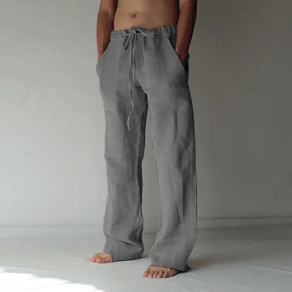 Mens Linen Cozy Casual Pants - Fineyoyo.com 