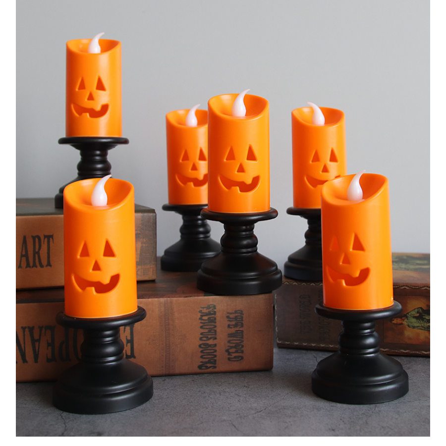 

Halloween Colorful Candlestick Pumpkin Lantern Ornaments
