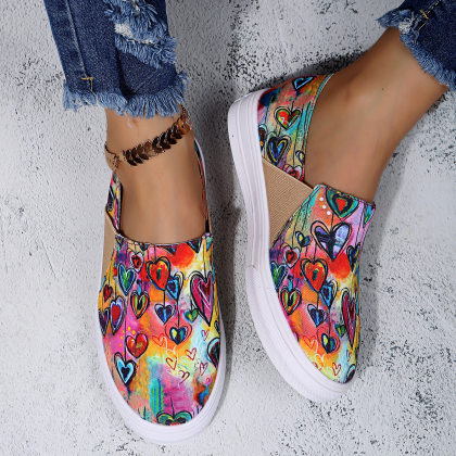 Women's Stylish Round Toe Print Casual Shoes
