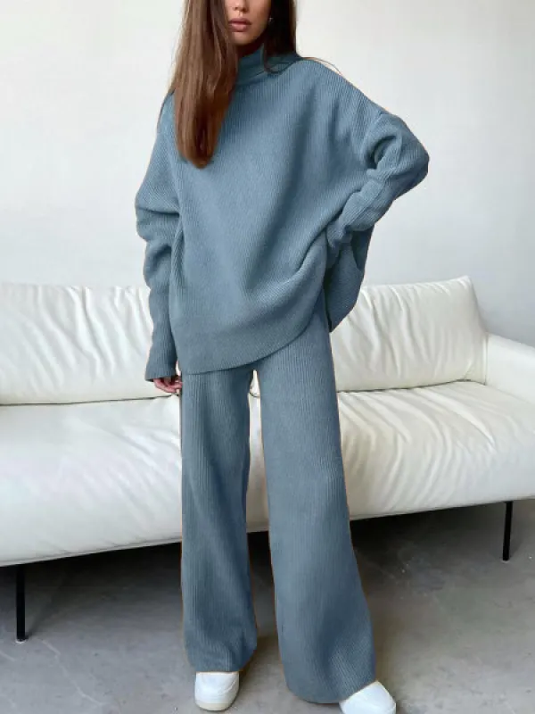 Ladies' Simple Falling Shoulder Loose Woolen Suit - Anystylish.com 