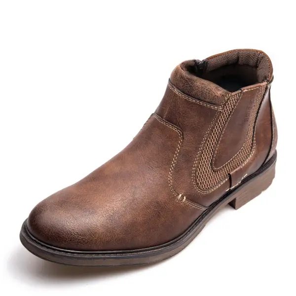 Men's Side Zipper Vintage Chelsea Boots - Salolist.com 