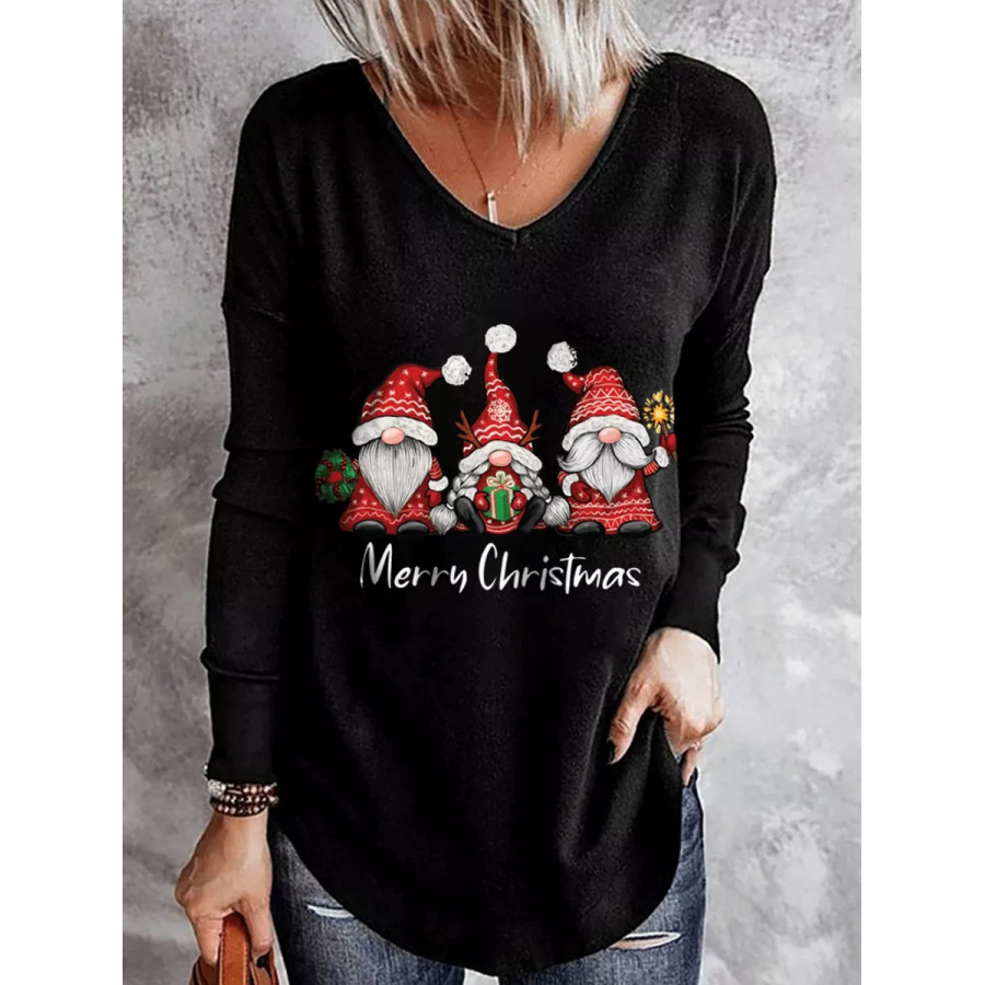 

Santa Claus Letter Print Tunic Pullover Women