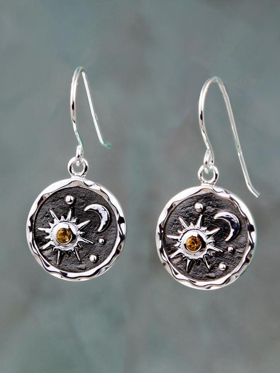 Fashion Sun Moon Earrings