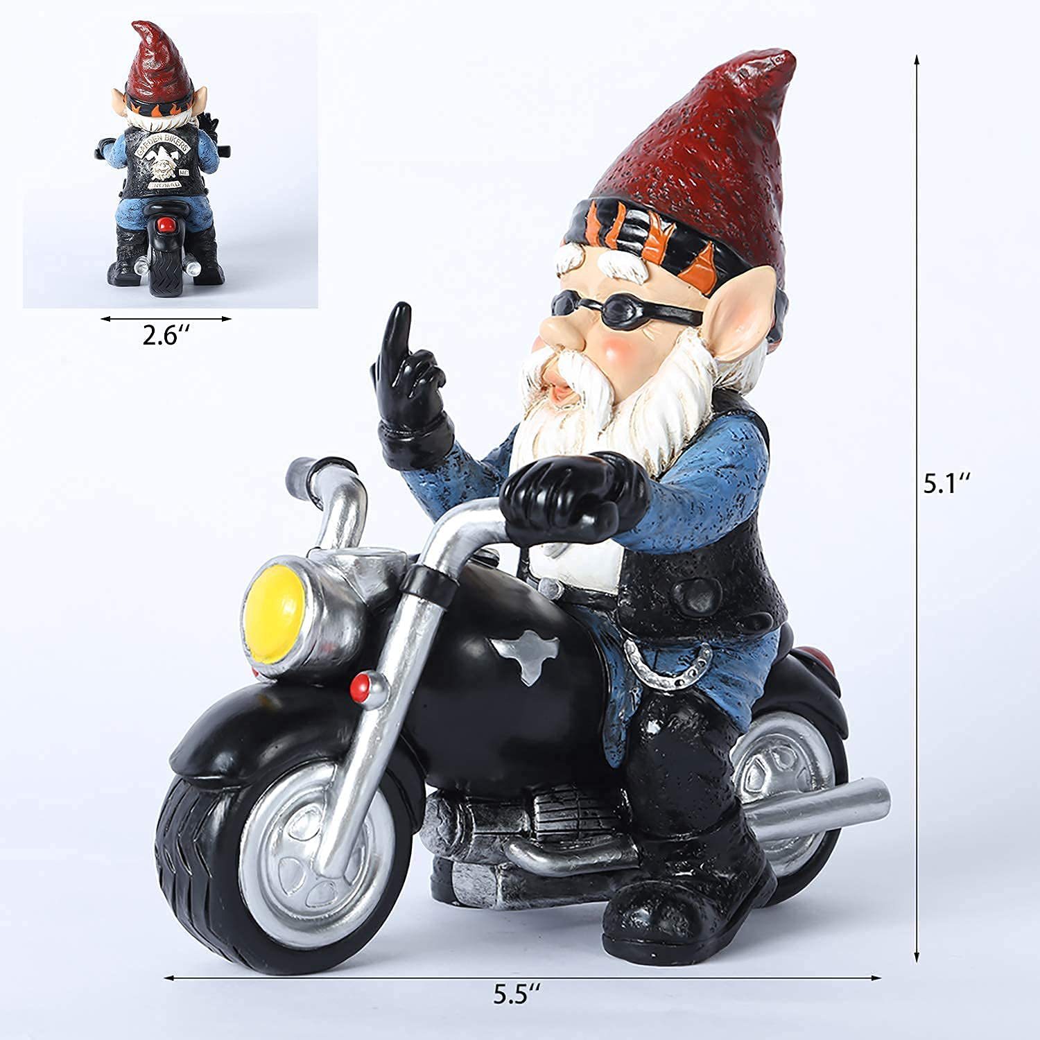 Dwarf White Beard Old Chic Man Riding Motorcycle Home Decoration Crafts Gifts