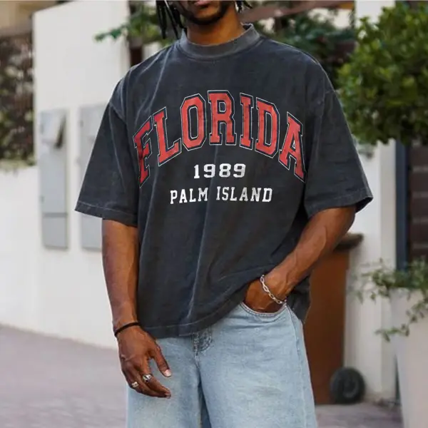 Retro Oversized FLORIDA Men's T-shirt - Kalesafe.com 