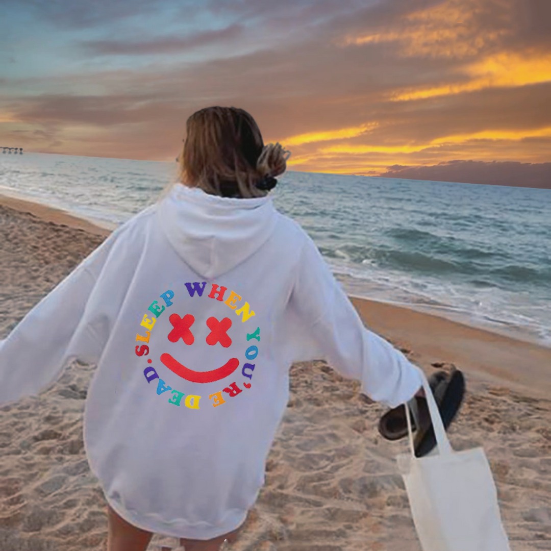 Sleep When You're Dead Face Print Women's Hoodie