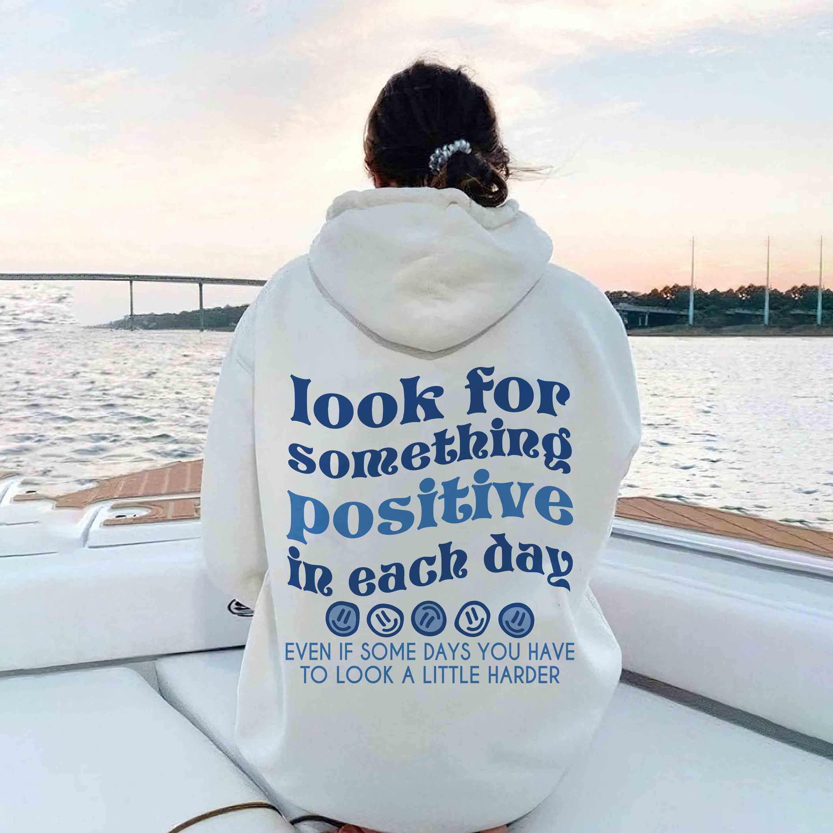 Look For Something Positive Chic In Each Day Women's Casual Hoodie